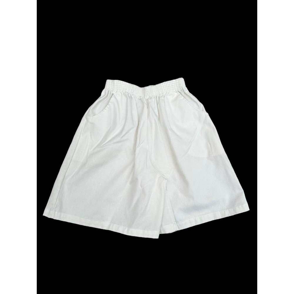 Vintage Pull On Elastic Waist High Rise Shorts, Front Pockets, USA made, Size M